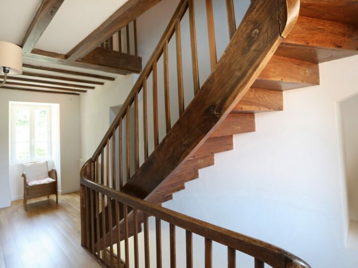 escalier, manoir, demeure, gite, bois, authentique